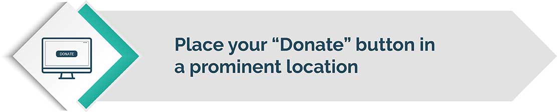 Placing your donation button in a prominent location is a great web design tip.