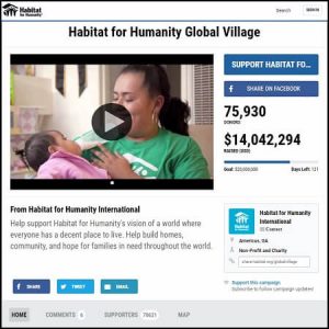 Habitat for Humanity is a nonprofit that used a crowdfunding campaign to get donations online.