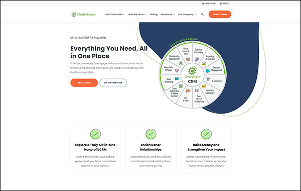 Check out CharityEngine's website to learn more about their top CRM software for nonprofits. 