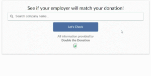 Double the Donation matching gift search tool functionality