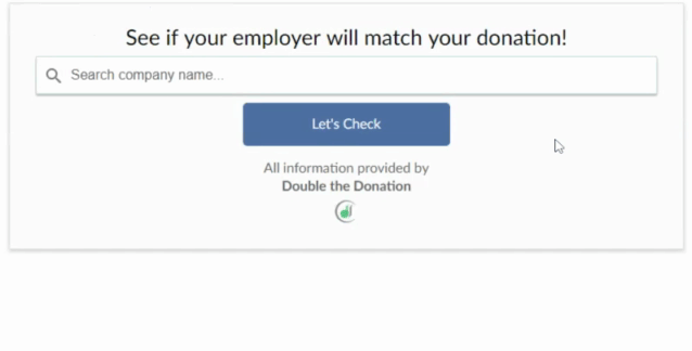 Double the Donation matching gift search tool functionality