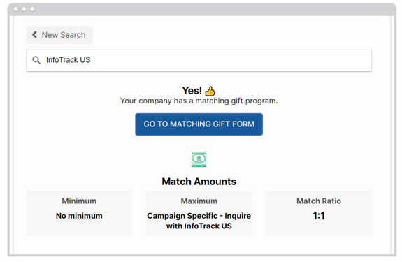 InfoTrack US is one of the top matching gift companies.