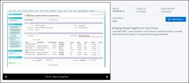 Luminate CRM is one of the most useful Salesforce apps for larger nonprofits.