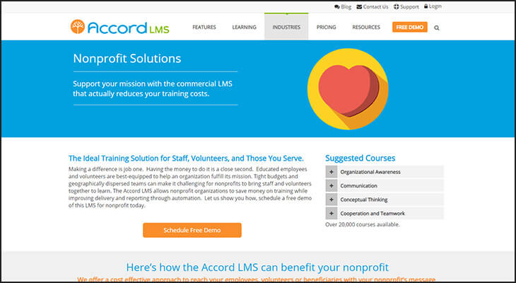 Accord LMS is the best LMS software provider for nonprofits because they know what nonprofits need to effectively train staff and volunteers.