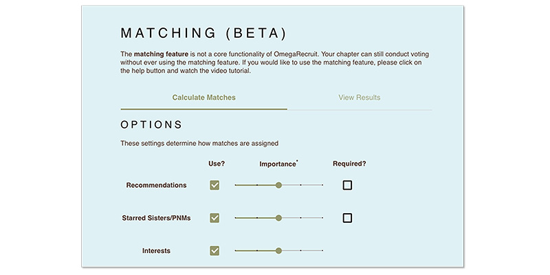 Your sorority recruitment software s matching feature helps form