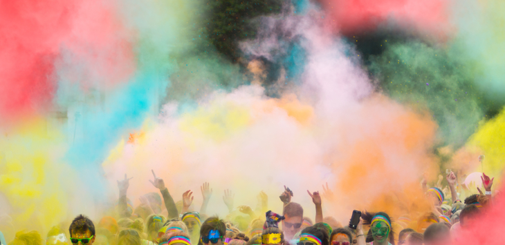 A color run is a great high school fundraising idea. 