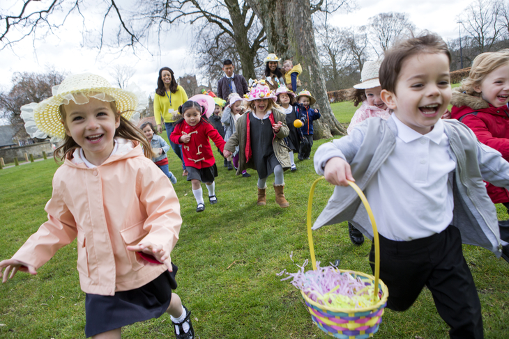 An egg hunt is a great holiday fundraising idea for schools.