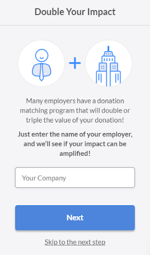 Screenshot of Fundraise Up Donation Page