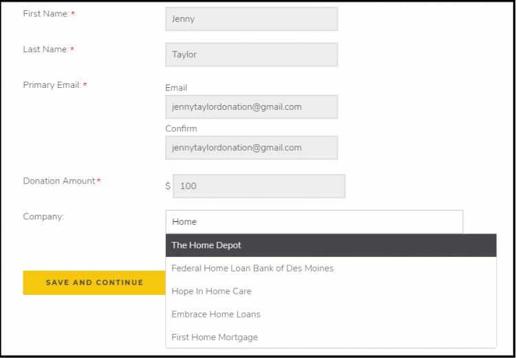 map to the correct employer with the autocomplete search tool