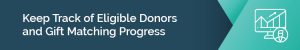 keep track of eligible donors to drive gift matches to completion