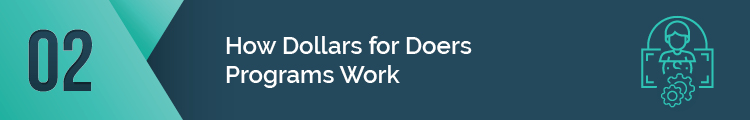 This is how Dollars for Doers programs work.