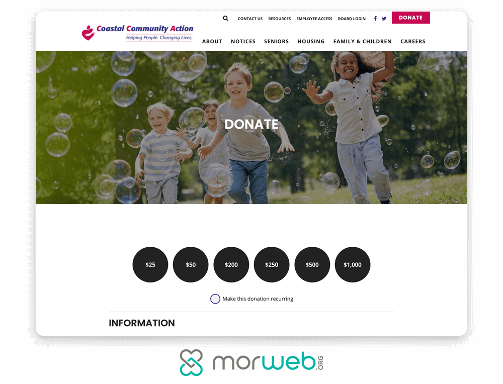 An engaging and user-friendly donation page can drive donations. 