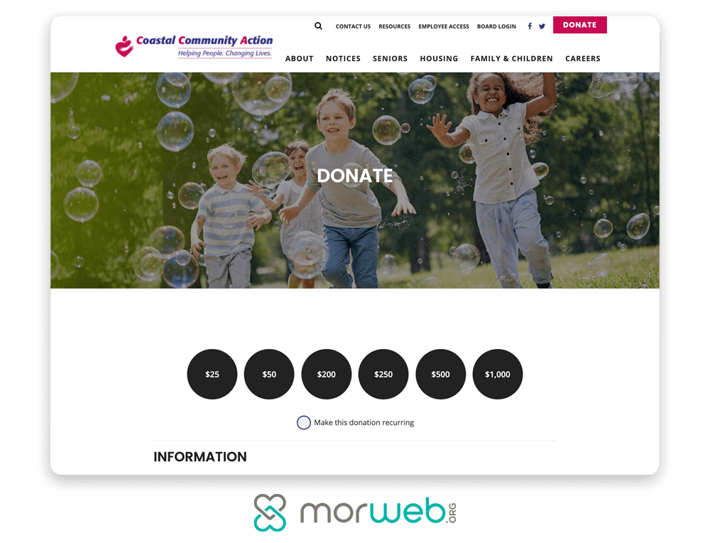 Donation page