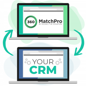 360MatchPro and Your CRM with arrows to and from each