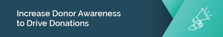 Increase Donor Awareness header image
