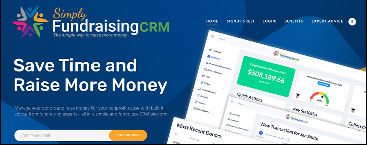 SimplyFundraisingCRM is one of our favorite CRMs for nonprofits.