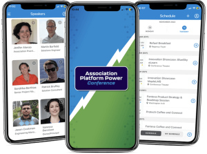 A mockup of a conference app created with Protech's association management software