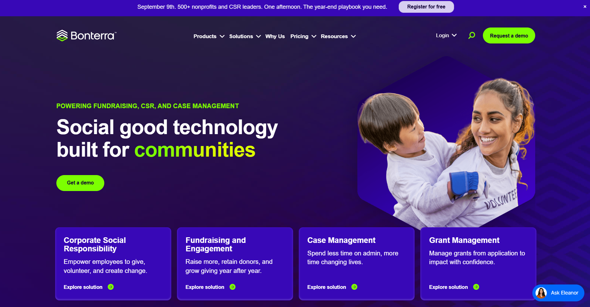 Screenshot of Bonterra’s fundraising page