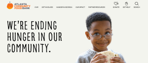 Atlanta Community Food Bank has great nonprofit branding because it pictures the beneficiaries.