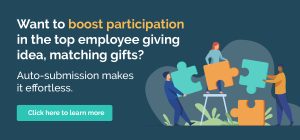 Auto-submission makes encouraging participation in workplace giving effortless. Click here to learn more and make a difference!