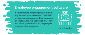 This image explains what employee engagement software is, also detailed in the text below.