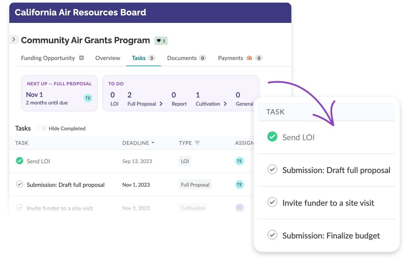 A look at Instrumentl's corporate grant database