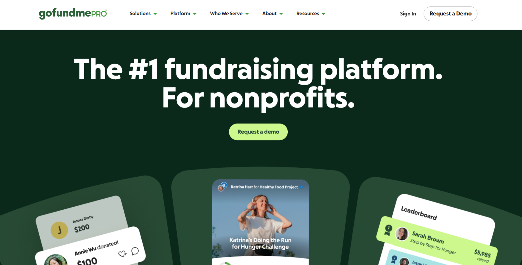 GoFundMe Pro offers top nonprofit fundraising tools.